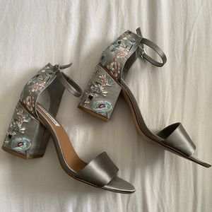 Steven Madden Embroidered Block Heels